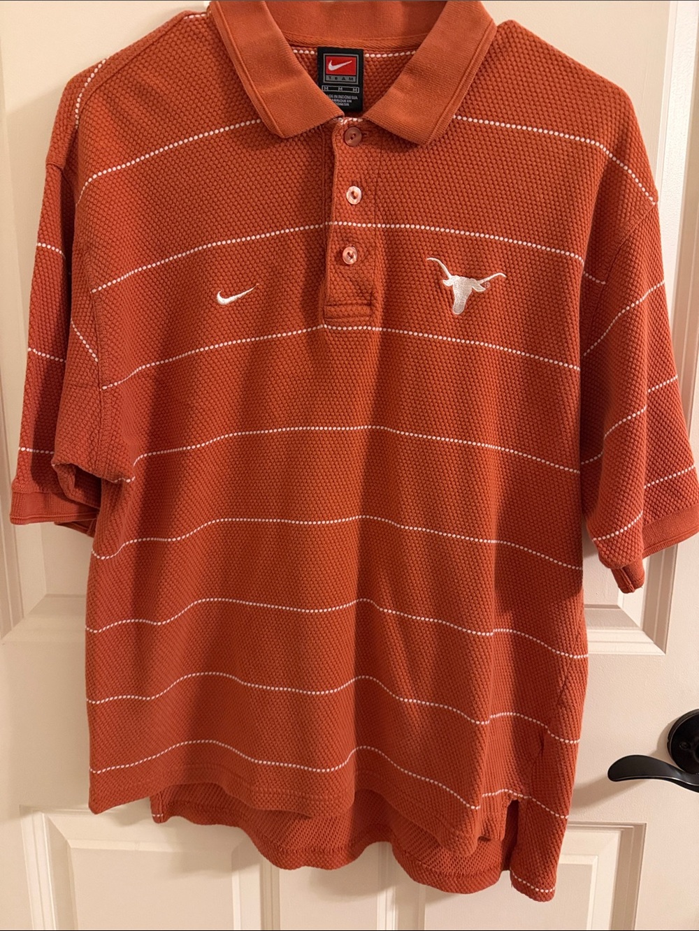 Nike Men’s Texas Longhorns Orange Striped Polo Shirt